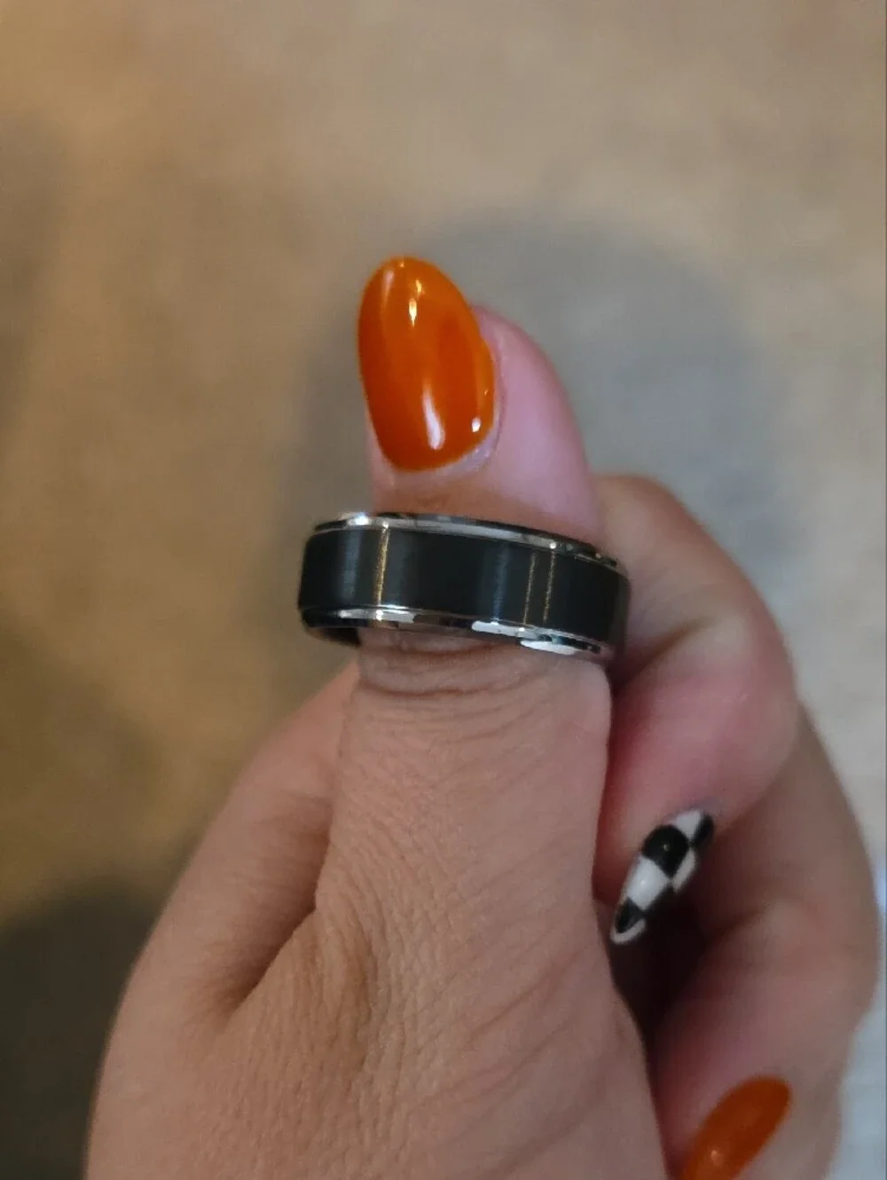 MetalMasters Black and Silver Tungsten Men's Ring with Branded Box